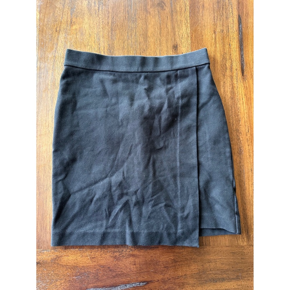 Madewell Black Knit Wrap Mini Skirt E5920 Cotton Blend Size M